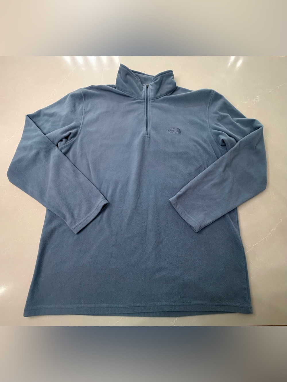 The North Face Men’s TKA 100 1/4 Zip Fleece Pullover Mens Large Steel Blue